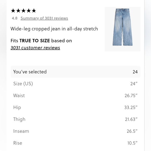 J. Crew factory Wide Leg Crop 24 - Picture 6 of 6